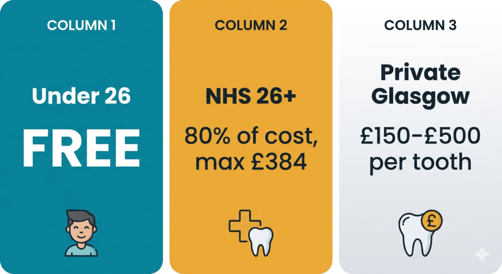 wisdom tooth removal cost Scotland 2026 NHS vs private price guide
