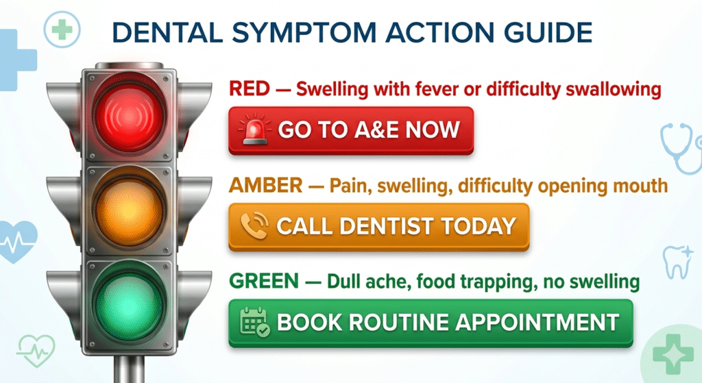 wisdom tooth pain symptoms Scotland when to go to dentist or A&E